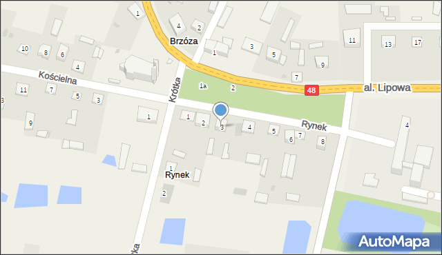 Brzóza, Rynek, 3, mapa Brzóza