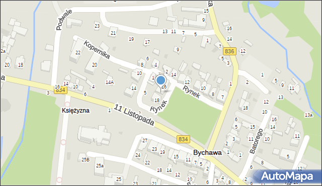 Bychawa, Rynek, 17, mapa Bychawa