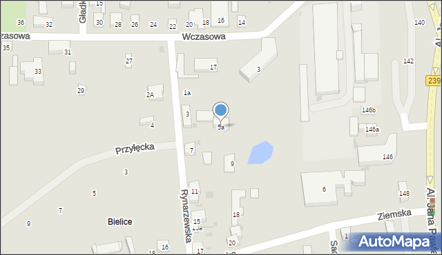 Bydgoszcz, Rynarzewska, 5a, mapa Bydgoszczy
