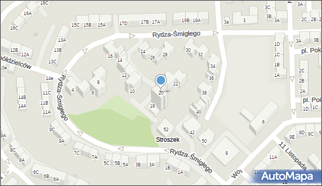 Bytom, Rydza-Śmigłego Edwarda, marsz., 20, mapa Bytomia