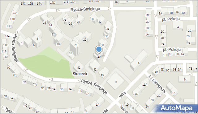 Bytom, Rydza-Śmigłego Edwarda, marsz., 40, mapa Bytomia