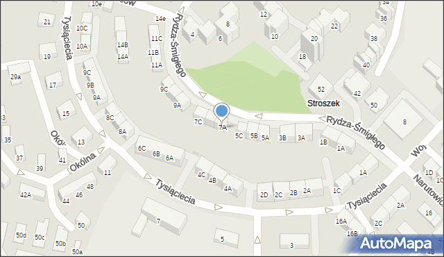 Bytom, Rydza-Śmigłego Edwarda, marsz., 7A, mapa Bytomia