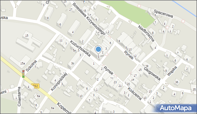 Bytom Odrzański, Rynek, 1, mapa Bytom Odrzański