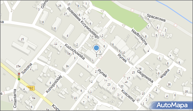 Bytom Odrzański, Rynek, 2, mapa Bytom Odrzański