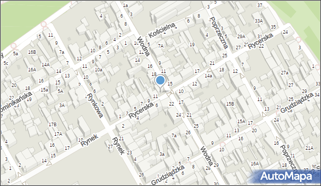 Chełmno, Rycerska, 13, mapa Chełmno