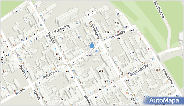 Chełmno, Rycerska, 16, mapa Chełmno