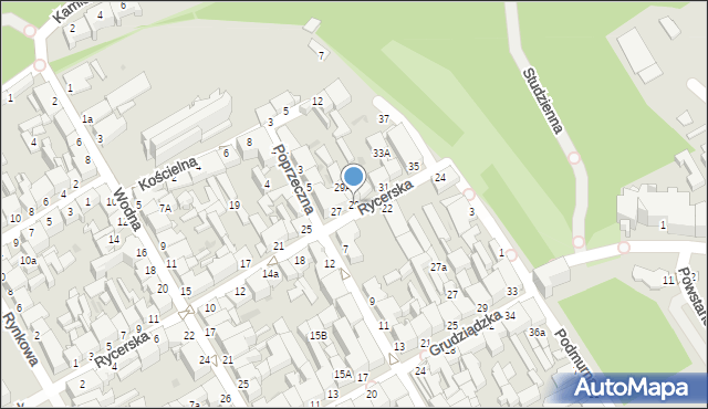 Chełmno, Rycerska, 29, mapa Chełmno