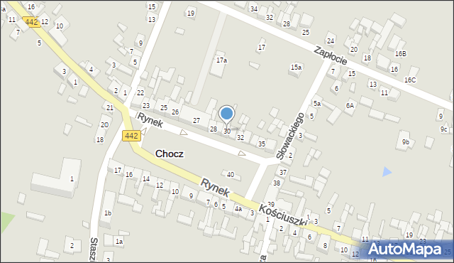 Chocz, Rynek, 30, mapa Chocz