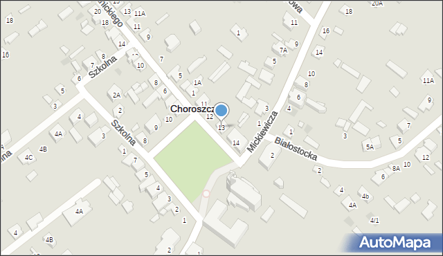 Choroszcz, Rynek 11 Listopada, 13, mapa Choroszcz