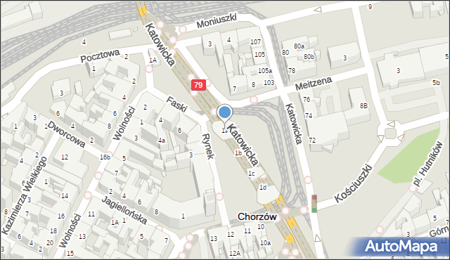 Chorzów, Rynek, 1a, mapa Chorzów