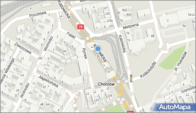 Chorzów, Rynek, 1b, mapa Chorzów