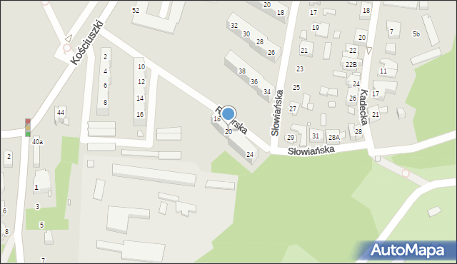 Chorzów, Rycerska, 20, mapa Chorzów