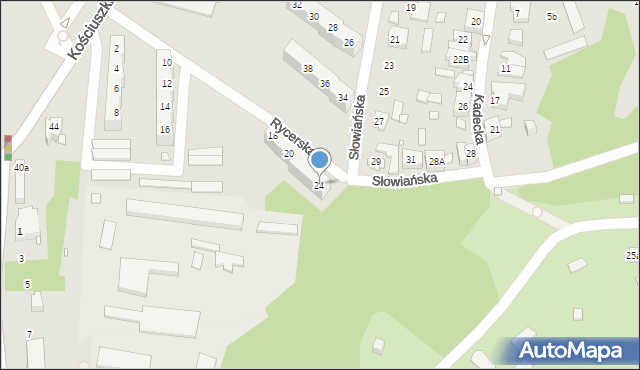 Chorzów, Rycerska, 24, mapa Chorzów