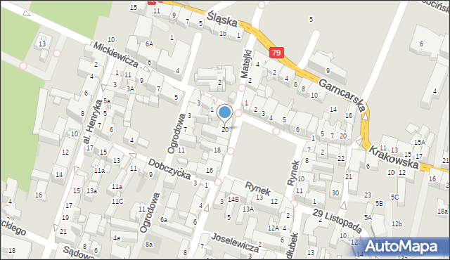 Chrzanów, Rynek, 20, mapa Chrzanów