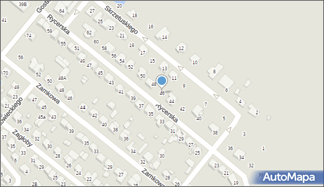 Ciechanów, Rycerska, 46, mapa Ciechanów