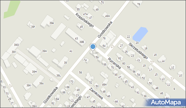 Ciechanów, Rycerska, 61, mapa Ciechanów