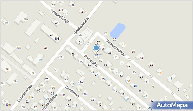 Ciechanów, Rycerska, 62, mapa Ciechanów