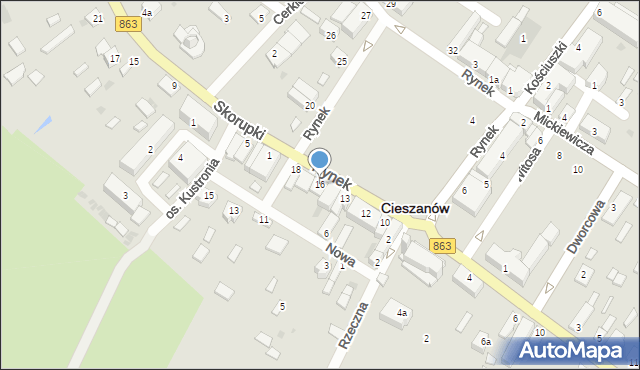 Cieszanów, Rynek, 16, mapa Cieszanów