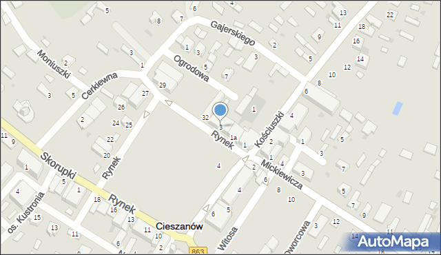 Cieszanów, Rynek, 3, mapa Cieszanów