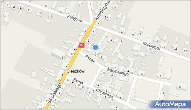 Cieszków, Rynek, 2, mapa Cieszków