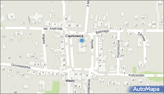 Ciężkowice, Rynek, 1, mapa Ciężkowice