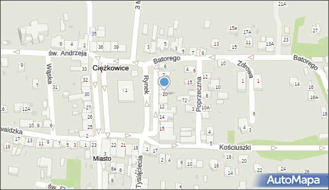 Ciężkowice, Rynek, 10, mapa Ciężkowice