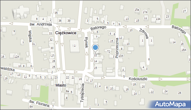 Ciężkowice, Rynek, 12, mapa Ciężkowice
