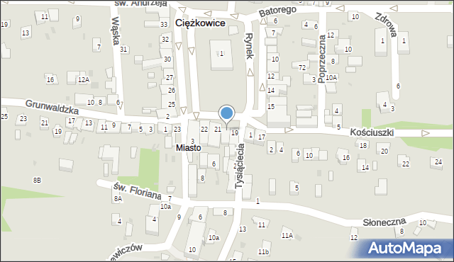 Ciężkowice, Rynek, 20, mapa Ciężkowice