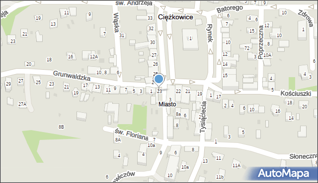 Ciężkowice, Rynek, 23, mapa Ciężkowice
