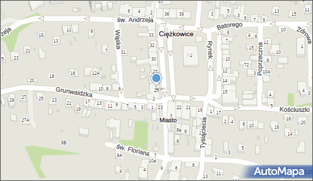 Ciężkowice, Rynek, 25, mapa Ciężkowice