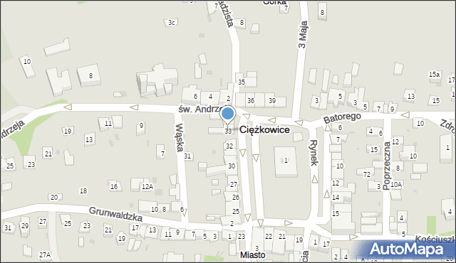 Ciężkowice, Rynek, 33, mapa Ciężkowice