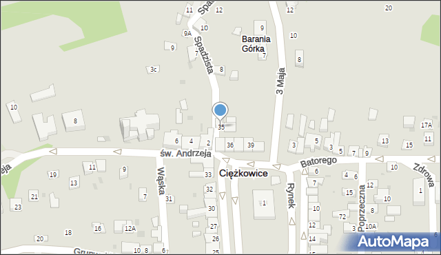 Ciężkowice, Rynek, 35, mapa Ciężkowice