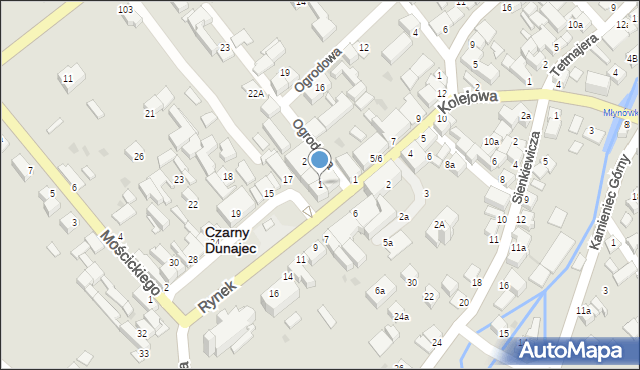 Czarny Dunajec, Rynek, 1, mapa Czarny Dunajec