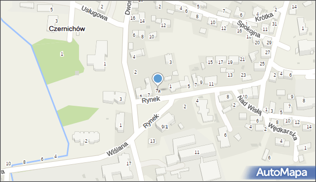 Czernichów, Rynek, 7a, mapa Czernichów
