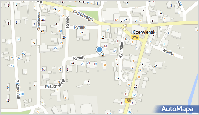 Czerwieńsk, Rynek, 17, mapa Czerwieńsk