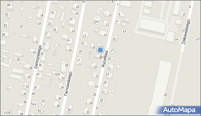 Częstochowa, Rycerska, 18, mapa Częstochowy