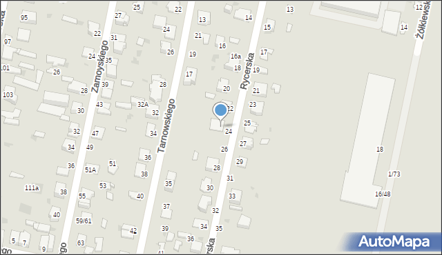 Częstochowa, Rycerska, 24/26, mapa Częstochowy