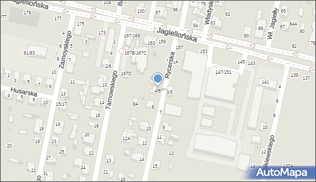 Częstochowa, Rycerska, 4/6, mapa Częstochowy