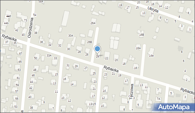Częstochowa, Rybacka, 24, mapa Częstochowy