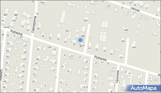 Częstochowa, Rybacka, 26, mapa Częstochowy