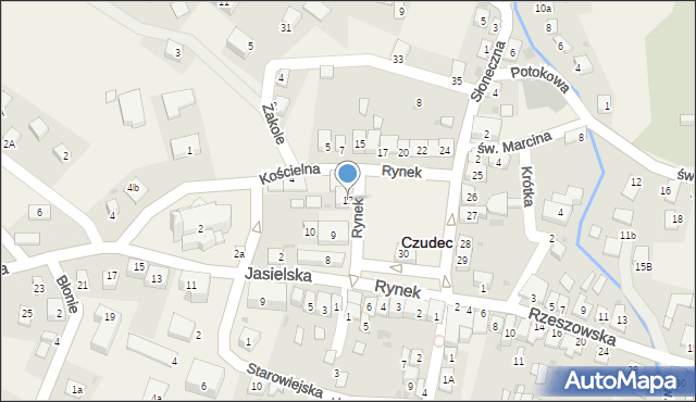 Czudec, Rynek, 13, mapa Czudec