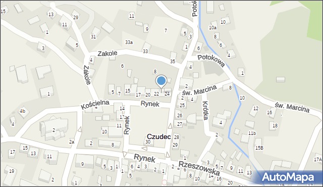 Czudec, Rynek, 23, mapa Czudec