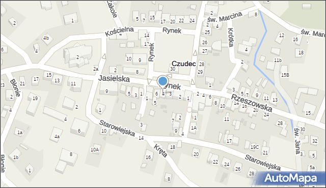 Czudec, Rynek, 4, mapa Czudec