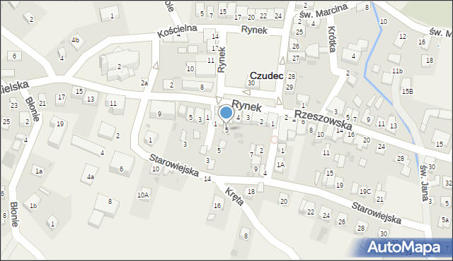 Czudec, Rynek, 5, mapa Czudec