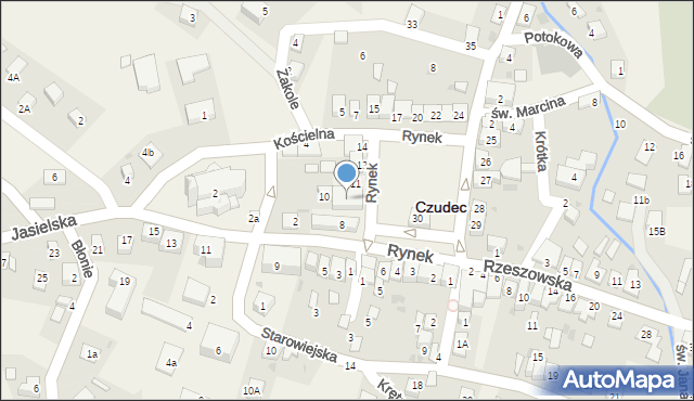 Czudec, Rynek, 9, mapa Czudec