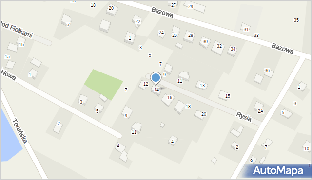 Dąbrowa Chełmińska, Rysia, 14, mapa Dąbrowa Chełmińska