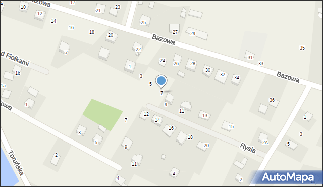 Dąbrowa Chełmińska, Rysia, 7, mapa Dąbrowa Chełmińska