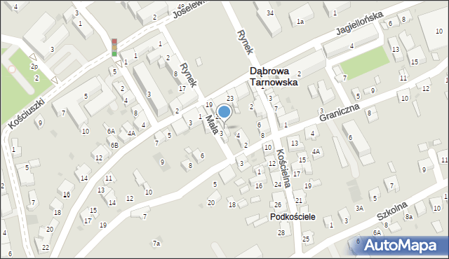 Dąbrowa Tarnowska, Rynek, 20, mapa Dąbrowa Tarnowska