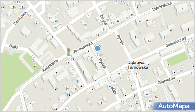 Dąbrowa Tarnowska, Rynek, 3, mapa Dąbrowa Tarnowska