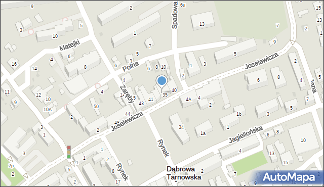 Dąbrowa Tarnowska, Rynek, 39, mapa Dąbrowa Tarnowska